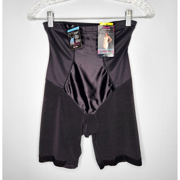 MAIDENFORM High Waist Thigh Slimmer Womens M Firm Control Black Shapewear NEW - Picture 1 of 9